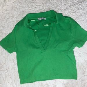 Zara Green Crop Top